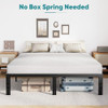 SWEETCRISPY FULL BED FRAME - 14 INCH METAL PLATFORM SUPPORT - BLACK New