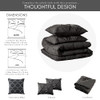 Casa Platino Grey Queen Comforter Set 4 Piece, Pinch Pleat Down - B09B4FVB6T New
