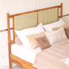 BME OLIVER HEADBOARD QUEEN SIZE BED FRAME, 15-INCH SIGNATURE, CARAMEL