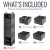 TIDY ZEBRA HANGING CLOSET ORGANIZER  DRAWERS + SHELVES TZ5445 - GRAY