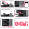 TIDY ZEBRA HANGING CLOSET ORGANIZER  DRAWERS + SHELVES TZ5445 - GRAY