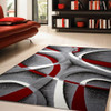 Katelynn Black/White/Red Area Rug New