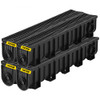 VEVOR TRENCH DRAIN SYSTEM CHANNEL DRAIN WITH PLASTIC GRATE 5.9 X 7.5 IN - BLACK