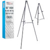 U.S. Art Supply 66" High Black Metal Display Art Easel - Adjustable Height New