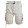GALAXY BY HARVIC MENS CARGO SHORTS BELTED COTTON TWILL FLAT - SIZE: 30 - STONE New
