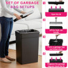PayLessHere 13 Gallon Plastic Trash Can with Lid TC-P605 - Black