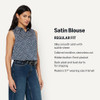 AEWM93015M26 Amazon Essentials Women's Regular-Fit Sleeveless Blouse, Navy L New