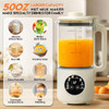 NESTEASE 8-In-1 Nut Milk Maker, 50 oz Glass Soy Almond Oat Milk Machine - White