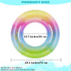 Elcoho 8 Pieces 36in Inflatable Pool Floats Colorful Glitter Pool Tubes