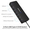 SABRENT 2-PORT USB TYPE-C KVM SWITCH WITH 60 WATT POWER DELIVERY OPTION - BLACK