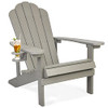 Patio Watcher Poly Lumber Classic Adirondack Chair Cup Holder Weather Grey