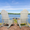 Patio Watcher Poly Lumber Classic Adirondack Chair Cup Holder Weather Grey