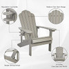 Patio Watcher Poly Lumber Classic Adirondack Chair Cup Holder Weather Grey