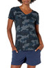 AMAZON ESSENTIALS WOMEN'S ACTIVE T-SHIRT, L, BLACK/NAVY CAMO New