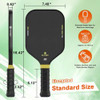 FLYKEY PICKLEBALL PADDLES, T700 CARBON FIBER PICKLEBALL PADDLE - BLACK New