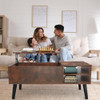Lifetime Home Lift Top Coffee Table Hidden Compartment B0CFJYGPJQ (Rustic Brown)