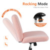 CUANBOZAM Armless Desk Chair Criss Cross Chair with Wheels Fabric Padded