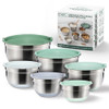 COOK WITH COLOR STAINLESS STEEL MIXING BOWLS WITH LIDS 12 PIECES - SAGE