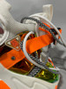 SAYT RLAE CHUNKY PLATFORM WEDGE SANDALS WHITE MESH UPPER - WHITE,ORANGE