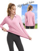 FKEEP WOMEN'S TENNIS GOLF SHIRT LONG SLEEVED TOP SPORT V-NECK ATHLETIC S -PINK New