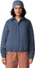 MOUNTAIN HARDWEAR STRETCHDOWN LIGHT SNAP JACKET - SIZE: WOMEN L - MOON BLUE New