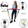 Portable Pilates Bar Kit with Resistance Bands 6 Stackable B08CM8KTC3 - NEW New
