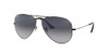 RAYBAN RAY-BAN CLASSIC POLARIZED AVIATOR SUNGLASSES GUNMETAL BLUE GRADIENT
