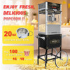 Large Popcorn Machine W2841P272022 Popcorn Wheels & 20 Oz Kettle Vintage - BLACK