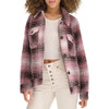 LEVI'S WOMEN'S ZOE RELAXED WOOL PLAID JACKET - SIZE 2XL - PORCELAIN ROSE PLAID