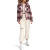 LEVI'S WOMEN'S ZOE RELAXED WOOL PLAID JACKET - SIZE 2XL - PORCELAIN ROSE PLAID