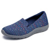 49291 Skechers Women's Reggae Fest Wicker Slip-On Shoe Wide Navy Size 9.5