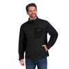 REEBOK MEN'S MOCK NECK ZIP-UP TEXTURED FLEECE SHELL JACKET M - CHARCOAL New