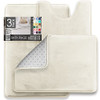 Clara Clark 3 Piece Bathroom Rugs Bath Mat Set, Bath Mats for Bathroom - White New