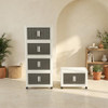 CETOMO 35L*4 PLASTIC FOLDABLE STORAGE BOXES WITH LID FOLDING STORAGE CABINET