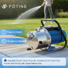 FOTING 1.6HP Portable Shallow Well Pump 1600GPH Garden Pump Jet Pumps - BLUE