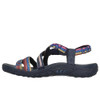 41113 Skechers Women's Reggae Sew Me Boho Woven Strappy Slingback, 7, Navy Multi