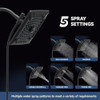 ELLO&ALLO RAIN SHOWER HEAD HANDHELD SPRAY RAINFALL SHOWER HEAD - MATTE BLACK