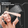 ELLO&ALLO RAIN SHOWER HEAD HANDHELD SPRAY RAINFALL SHOWER HEAD - MATTE BLACK