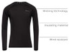 20112-00 Arctix Men's Power Base Layer Crewneck Top, Black, Large New