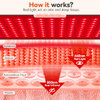 Puroth Red Light Therapy Mat 24"x12" with 242 LEDs 726 Chips 660, 850nm - BLACK