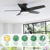 Hunter Fan 48 Inch 5-Blade Ceiling Fan, Light, Low Profile, Remote - Matte Black New