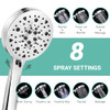 8-Mode Shower Head with handheld,VIKOBIN High Pressure Handheld Shower Head Set