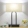 LAKUMU BEDSIDE TOUCH CONTROL 3 WAY DIMMABLE TABLE LAMP CREAM FABRIC SHADE