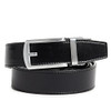 CARLO FELLINI GENUINE LEATHER RATCHET BELT ADJUSTABLE TRACK SILVER/BLACK New