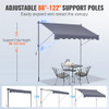 VEVOR MANUAL RETRACTABLE AWNING 78" PATIO AWNING 39" SUN SHADE SDA200120 - GRAY
