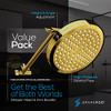 SPARKPOD 6” ROUND SHOWER HEAD + 16” SHOWER ARM EXTENSION - EGYPTIAN GOLD