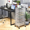 SIMPLE HOUSEWARE 10 DRAWERS ROLLING UTILITY CART ORGANIZER - CHROME