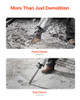 VEVOR DEMOLITION JACKHAMMER, 2200W, 1350 BPM, 2PCS CHISELS, JH-65A - BLACK