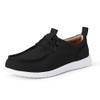 AEMN82375Q226 AMAZON Essentials Men's Canvas Moc Toe Loafer, Size 9 Black/White
