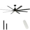 FINXIN Indoor Ceiling Fan Light Fixtures Black Remote LED 72 Ceiling Fans